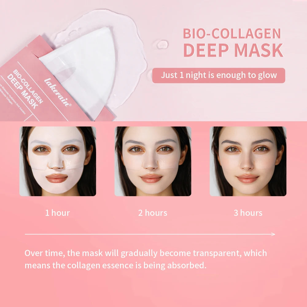 Masque bio-collagène hydratant qui améliore l'elasticité et minimise les pores