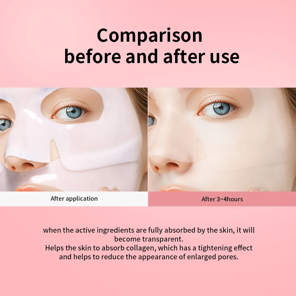 Masque bio-collagène hydratant qui améliore l'elasticité et minimise les pores